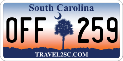 SC license plate OFF259