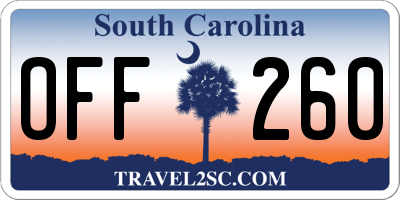 SC license plate OFF260