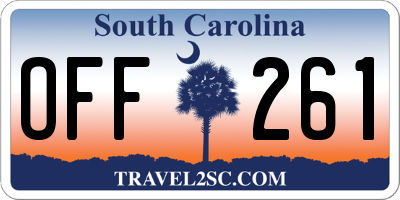 SC license plate OFF261