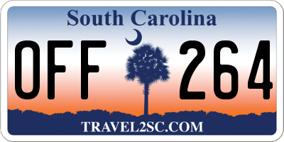SC license plate OFF264
