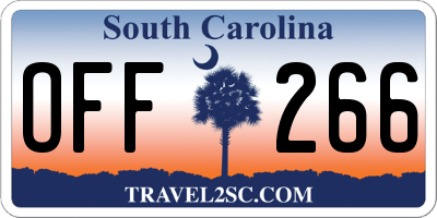 SC license plate OFF266
