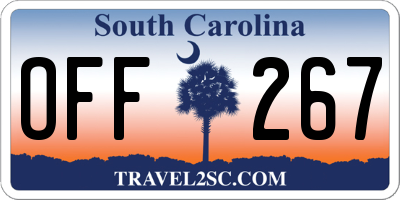 SC license plate OFF267