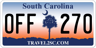 SC license plate OFF270