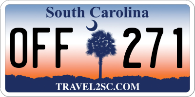 SC license plate OFF271