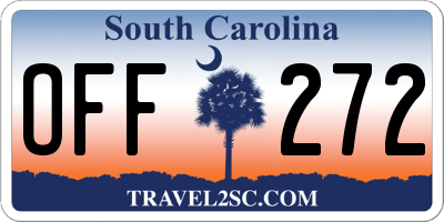 SC license plate OFF272