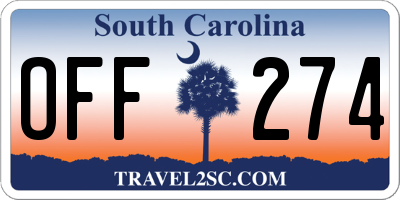 SC license plate OFF274