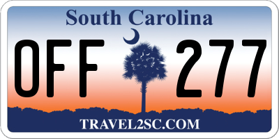 SC license plate OFF277