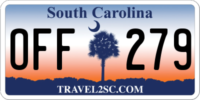 SC license plate OFF279