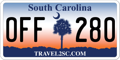 SC license plate OFF280