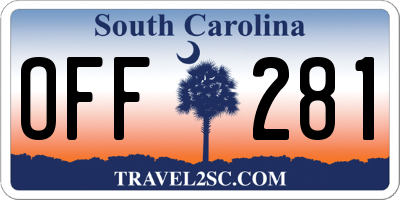 SC license plate OFF281
