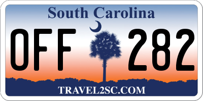 SC license plate OFF282