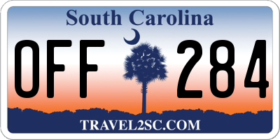 SC license plate OFF284