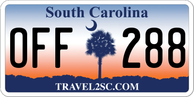 SC license plate OFF288