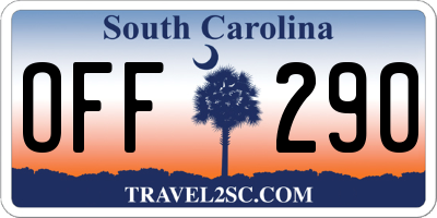 SC license plate OFF290