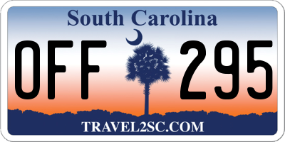 SC license plate OFF295