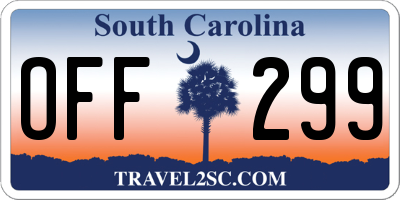 SC license plate OFF299