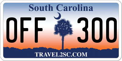 SC license plate OFF300