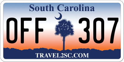 SC license plate OFF307