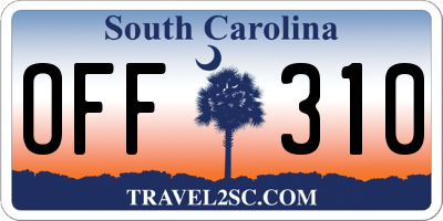 SC license plate OFF310