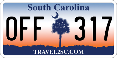 SC license plate OFF317