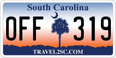 SC license plate OFF319