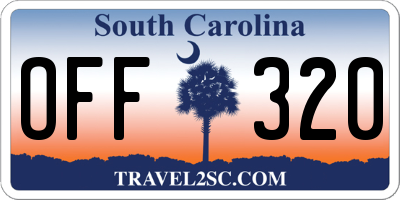 SC license plate OFF320
