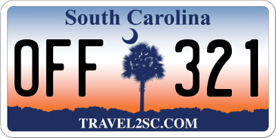 SC license plate OFF321