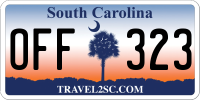 SC license plate OFF323