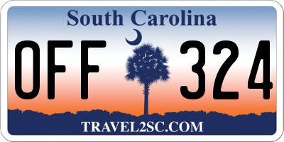 SC license plate OFF324