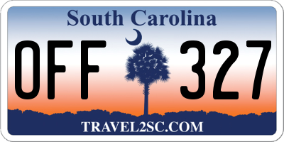 SC license plate OFF327