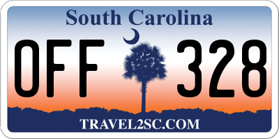 SC license plate OFF328