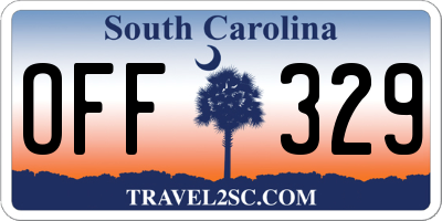 SC license plate OFF329