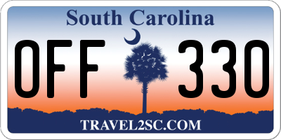 SC license plate OFF330