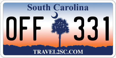 SC license plate OFF331
