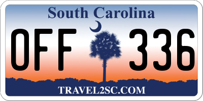 SC license plate OFF336