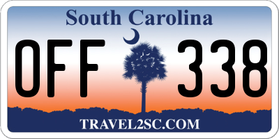SC license plate OFF338