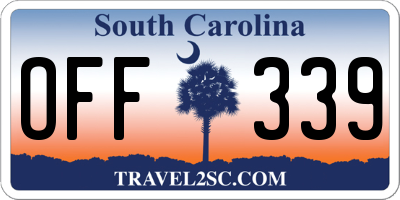 SC license plate OFF339