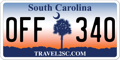 SC license plate OFF340