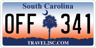 SC license plate OFF341