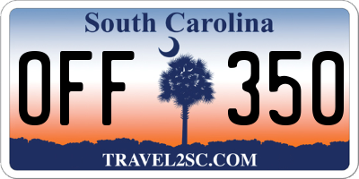 SC license plate OFF350
