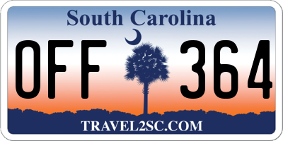 SC license plate OFF364