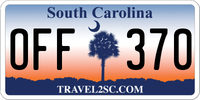 SC license plate OFF370