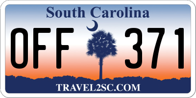 SC license plate OFF371