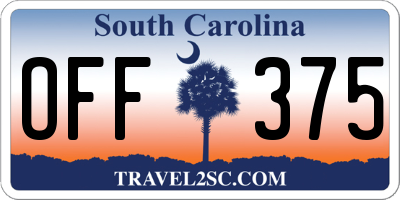 SC license plate OFF375