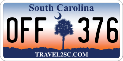 SC license plate OFF376