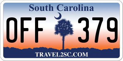 SC license plate OFF379