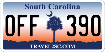 SC license plate OFF390