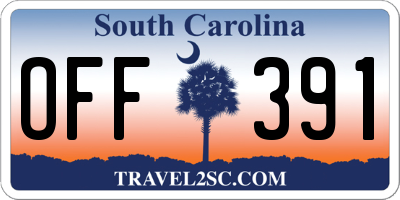 SC license plate OFF391