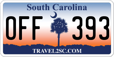 SC license plate OFF393