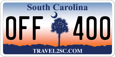 SC license plate OFF400